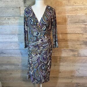 Carmen ‎ Marc valvo paisley wrap dress in size med